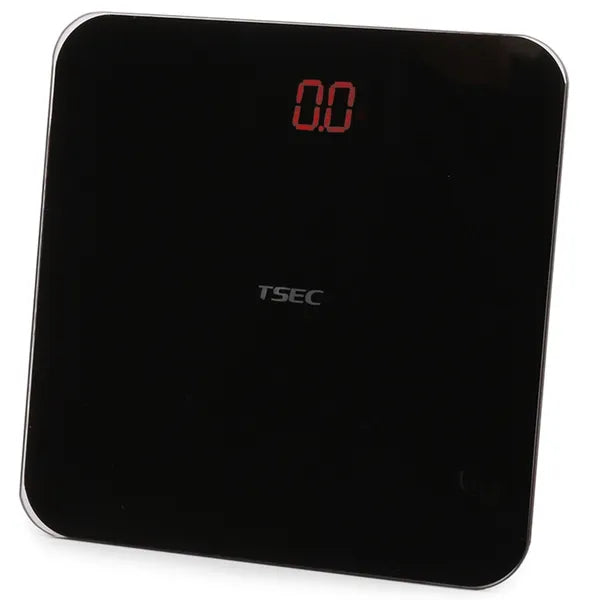 Üveg fürdőszobai mérleg LCD kijelzővel, fekete, max. 180 kg