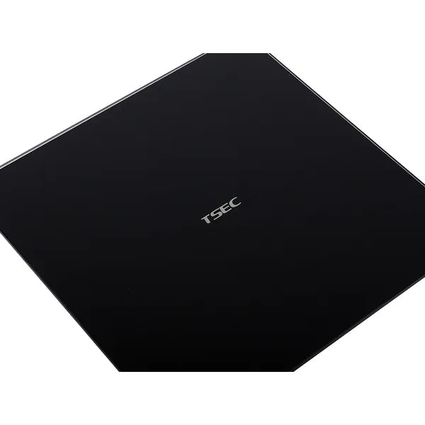 Üveg fürdőszobai mérleg LCD kijelzővel, fekete, max. 180 kg