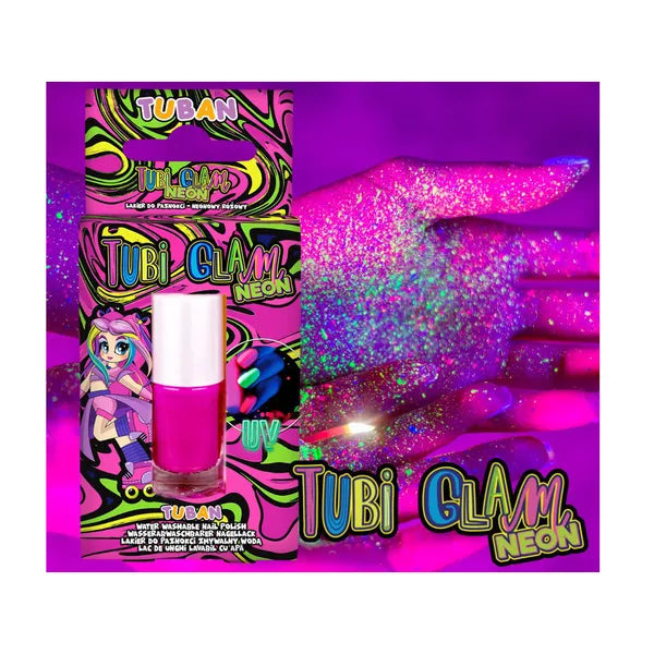 Gyerek neon rózsaszín, UV-fényben világító, lemosható körömlakk 5 ml