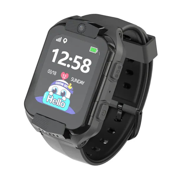 Pacific gyerek okosóra GPS-szel, 4G, IP65, 1.69'' kijelző, fekete