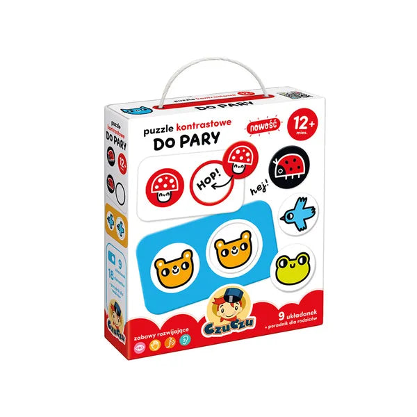 Kontrasztos párosító puzzle, 9 pár, 18 elem, 12+ hó