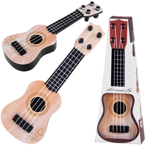 Mini gyerek ukulele, 25 cm, műanyag test, 4 állítható nylon húr