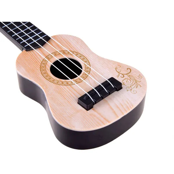 Mini gyerek ukulele, 25 cm, műanyag test, 4 állítható nylon húr
