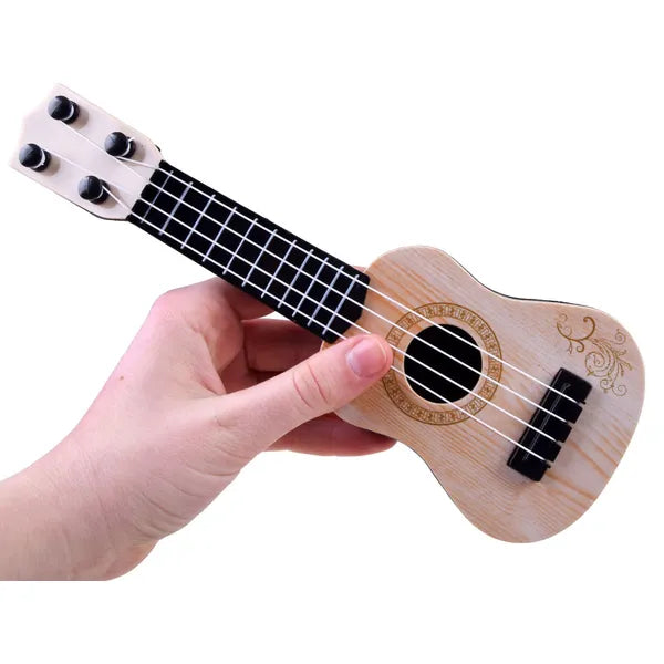 Mini gyerek ukulele, 25 cm, műanyag test, 4 állítható nylon húr