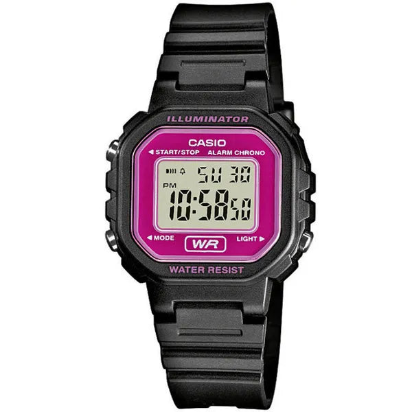 Casio LA-20WH-4ADF gyerek digitális karóra fekete-rózsaszín WR30