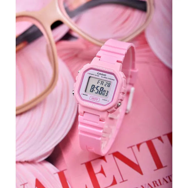 Casio LA-20WH-4A1 gyerek digitális kvarc karóra, rózsaszín, WR30