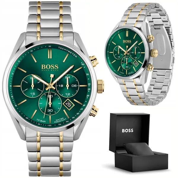 Hugo boss férfi karóra zöld számlap wr100 kvarc 44mm