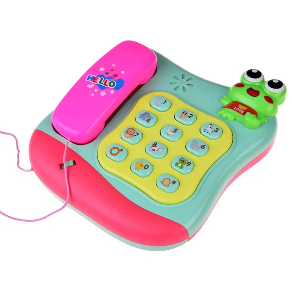 Színes gombos zenélő gyerek telefon fényeffekttel, 3×AA, 18×18 cm