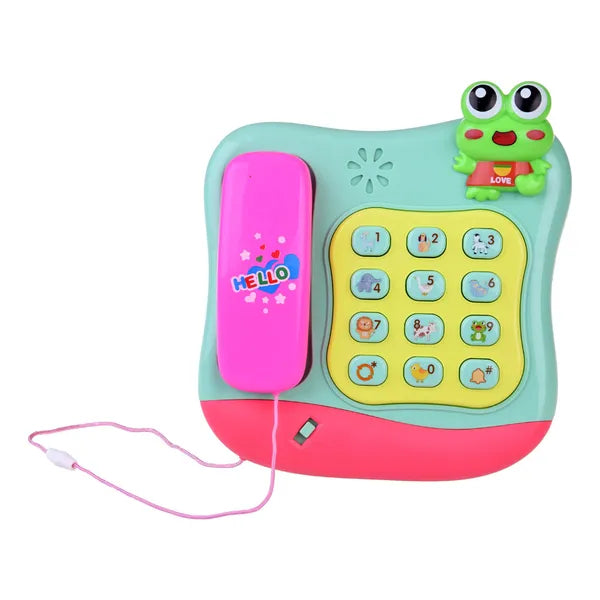 Színes gombos zenélő gyerek telefon fényeffekttel, 3×AA, 18×18 cm