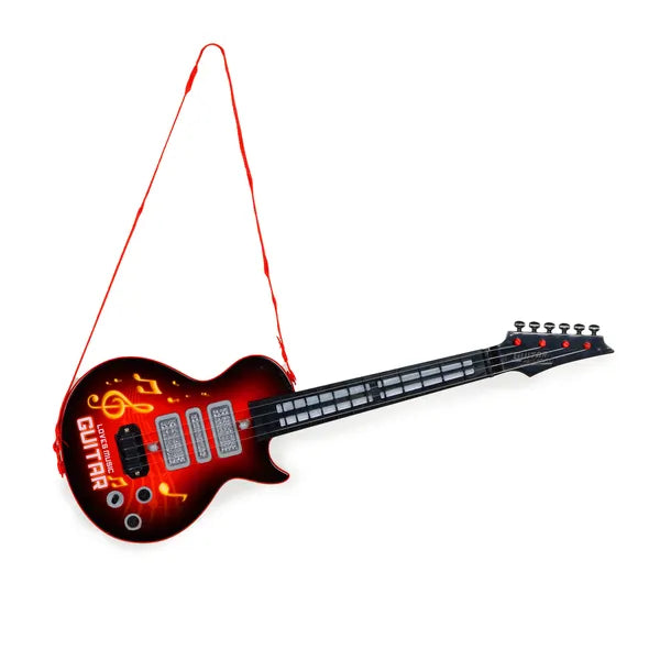 Gyerek elektromos gitár fényekkel piros