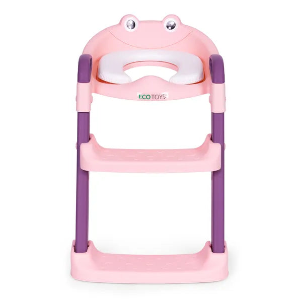 Gyerek WC-szűkítő lépcsővel, rózsaszín, 12 hó+, 20 kg