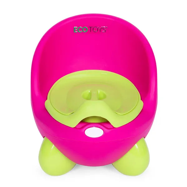 Ecotoys gyermek bili, csúszásmentes, kivehető tartály, rózsaszín-zöld
