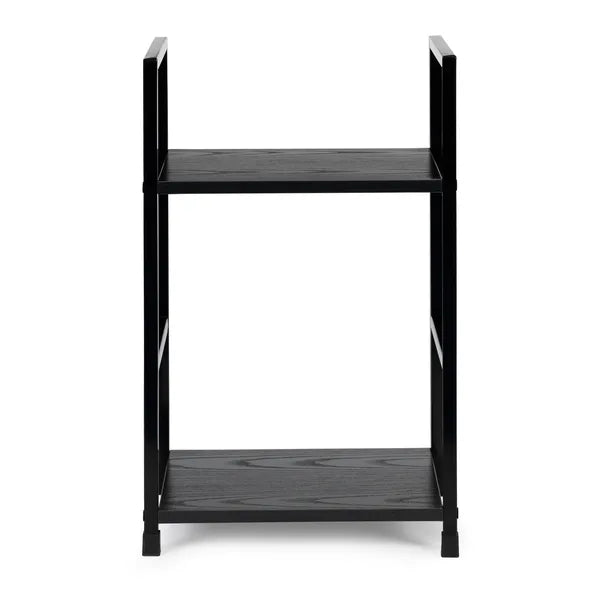 Loft fekete MDF éjjeliszekrény 2 polccal fémvázzal 48,5 cm