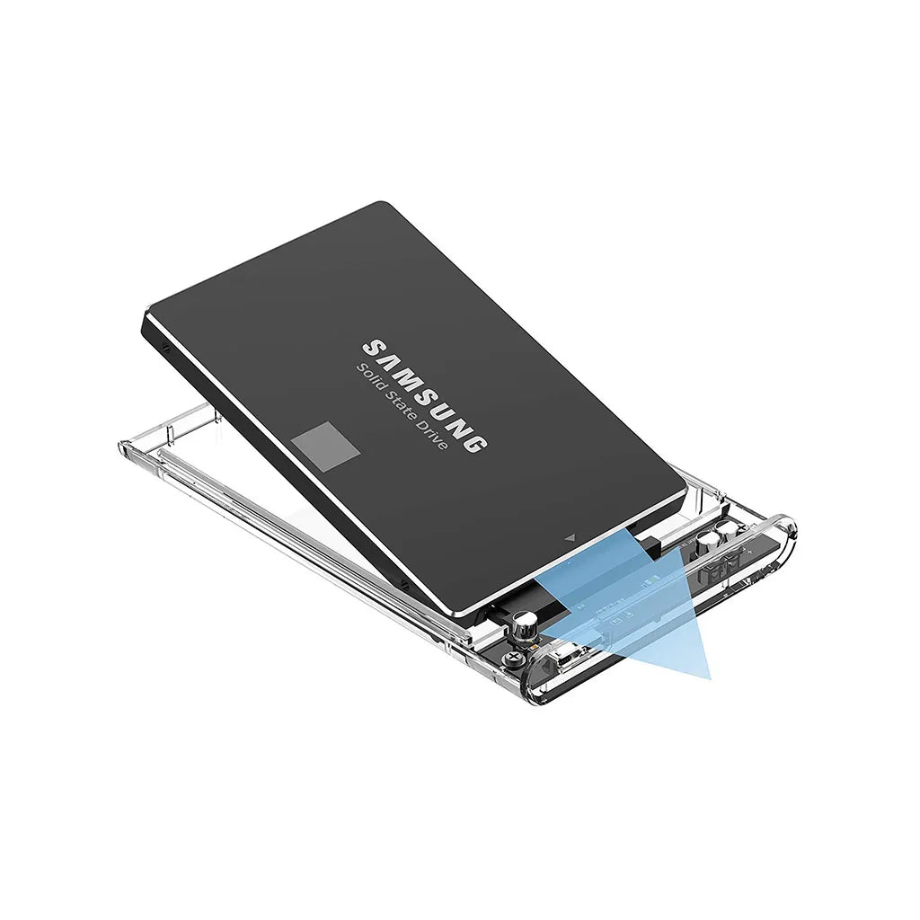 2.5'' ssd hdd burkolat usb 3.0, átlátszó