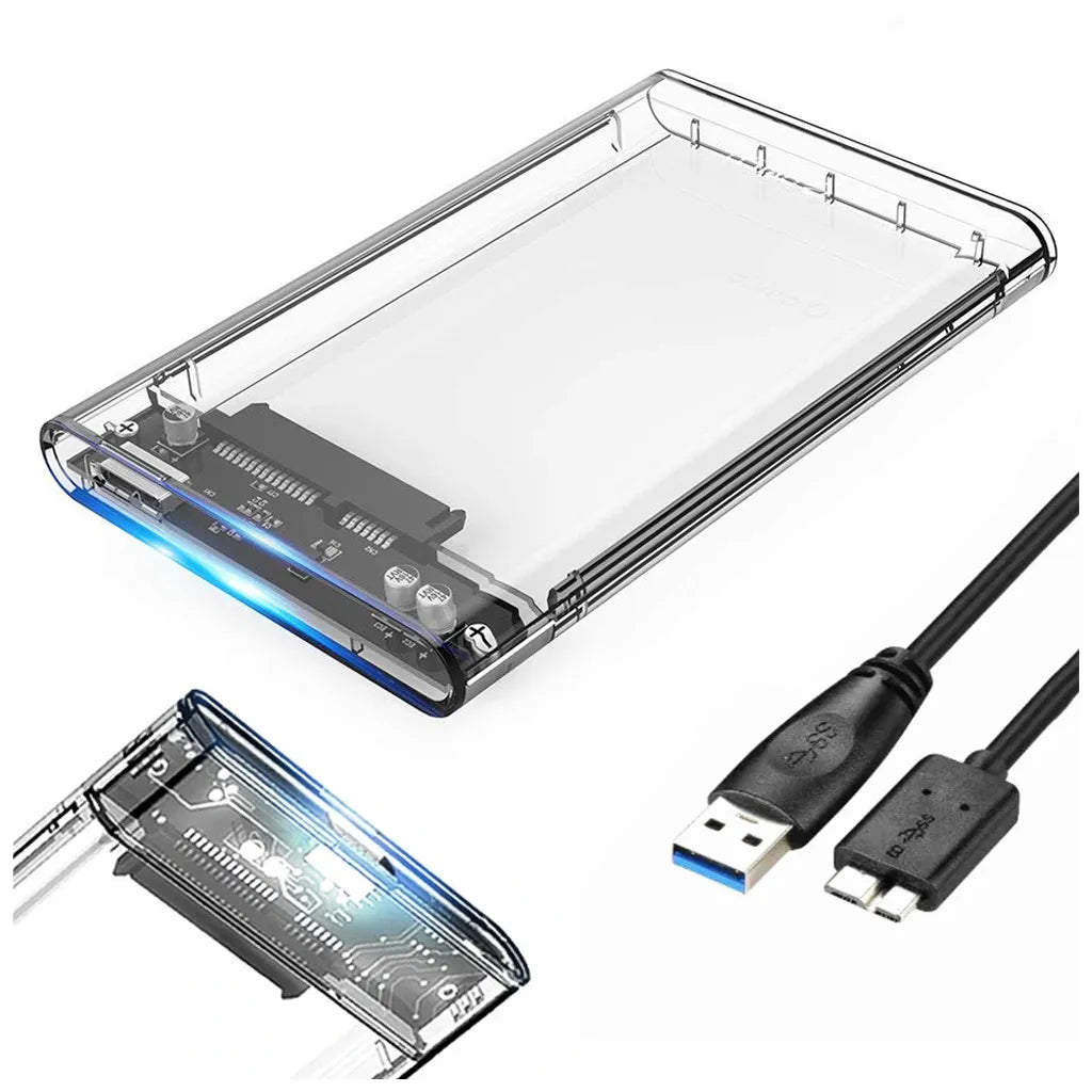 2.5'' ssd hdd burkolat usb 3.0, átlátszó