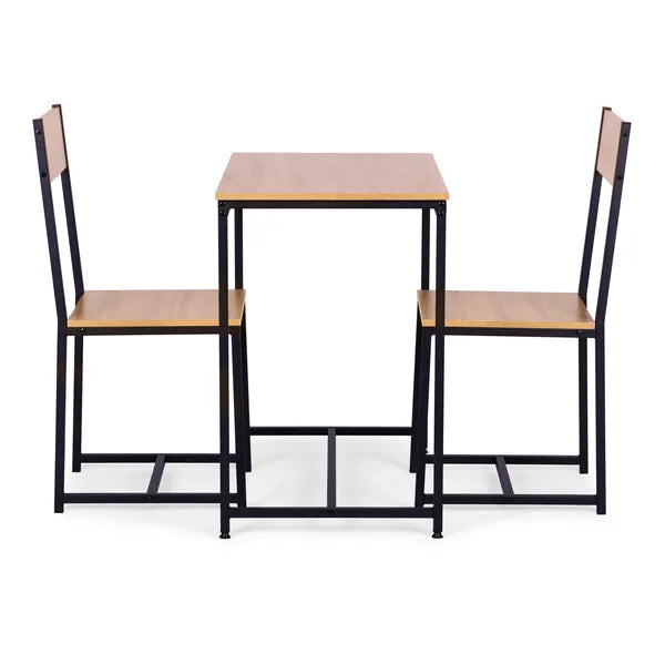 Étkező- bútorszett: 78x49 cm tölgy MDF asztal + 2 fémszék