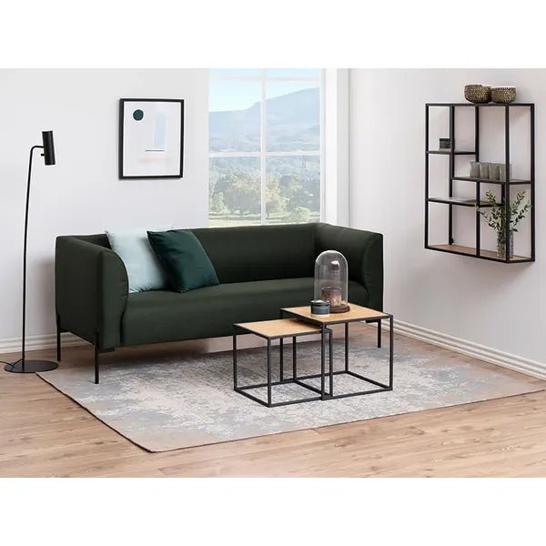 2-részes loft dohányzóasztal szett fém vázzal, 50/40 cm