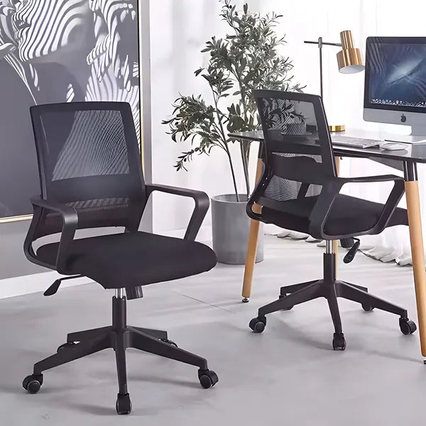 Ergonomikus fekete irodai forgószék hálós háttámlával, állítható magasság