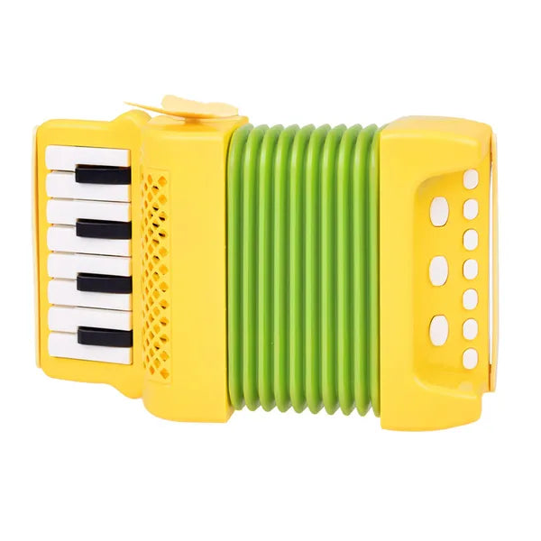 Gyerek műanyag harmonika játékhangszer 40 dallammal, elemes, 23 cm