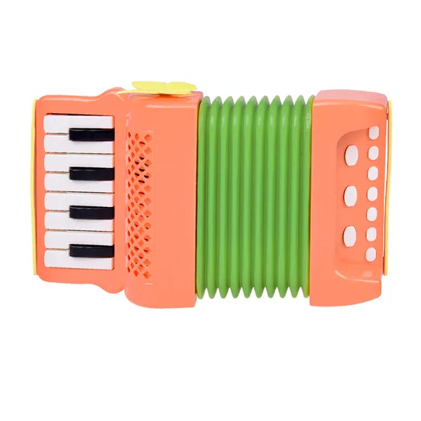Gyerek műanyag harmonika játékhangszer 40 dallammal, elemes, 23 cm