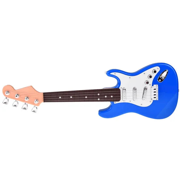 Elektromos gyerekjáték gitár rock hangzással, 44 cm, pánttal, AA elemes