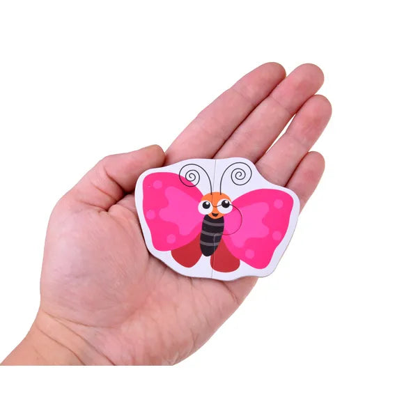 Színes, 24 darabos állatos két-részes karton puzzle, 3+ év