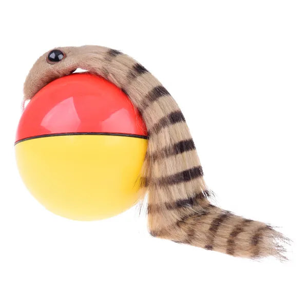 Önjáró bolyhos farkú labda, 14 cm, 2×AA elemes kisállat játék