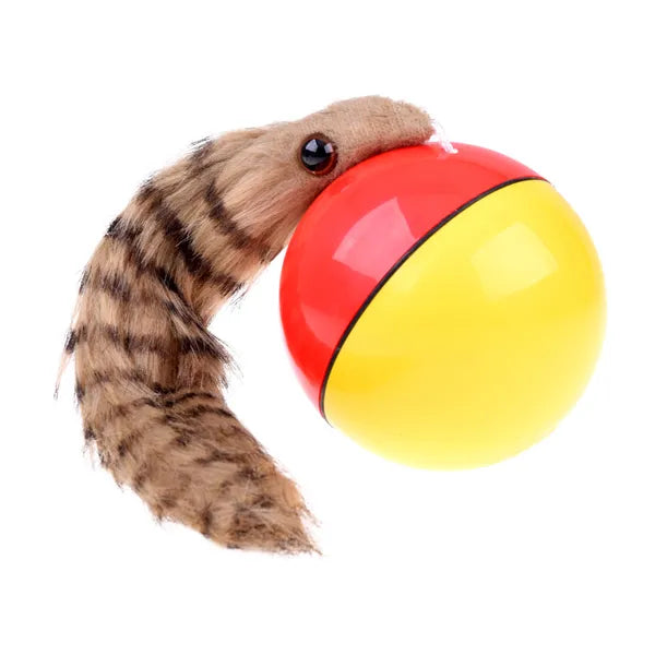 Önjáró bolyhos farkú labda, 14 cm, 2×AA elemes kisállat játék