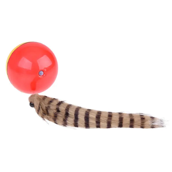 Önjáró bolyhos farkú labda, 14 cm, 2×AA elemes kisállat játék