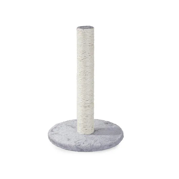 Szürke macskakaparó oszlop plüss labdával, 43 cm