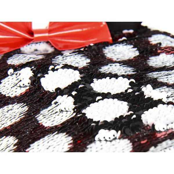 Disney Minnie egér flitteres gyerek hátizsák, 40 cm, piros/fekete