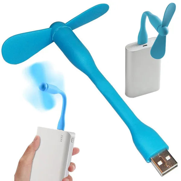 Szilikon USB mini ventilátor, hordozható, flexibilis pengékkel