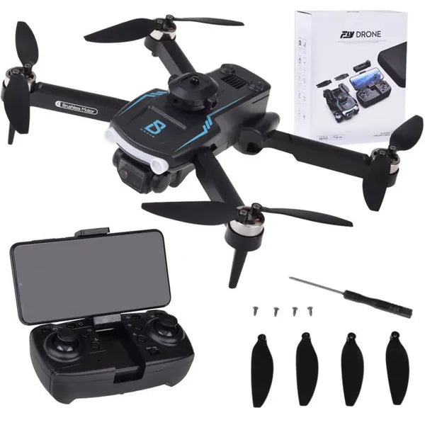 Összecsukható kamerás RC drón 2.4 GHz távirányítóval, LED, 19 cm