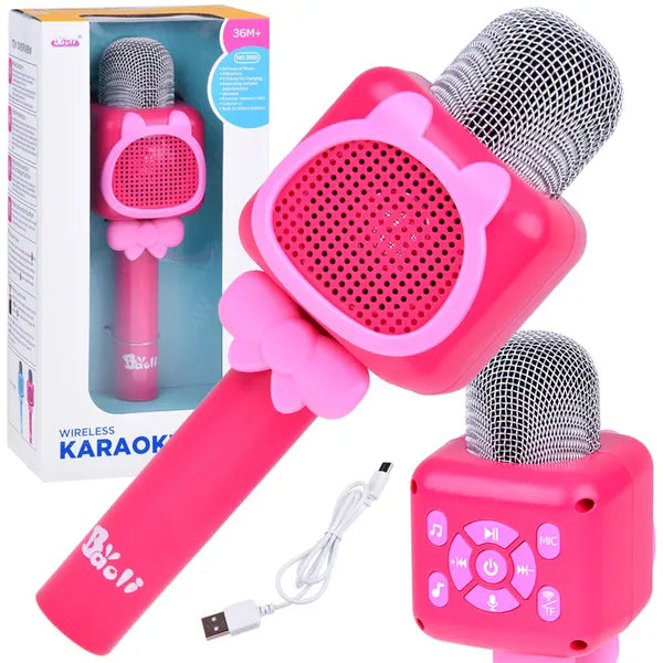 Gyerek vezeték nélküli karaoke mikrofon Bluetooth-szal, felvétel és hangmódok