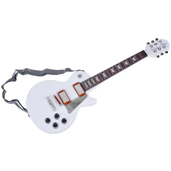 Gyerek elektromos játék gitár pánttal, fekete, 69 cm