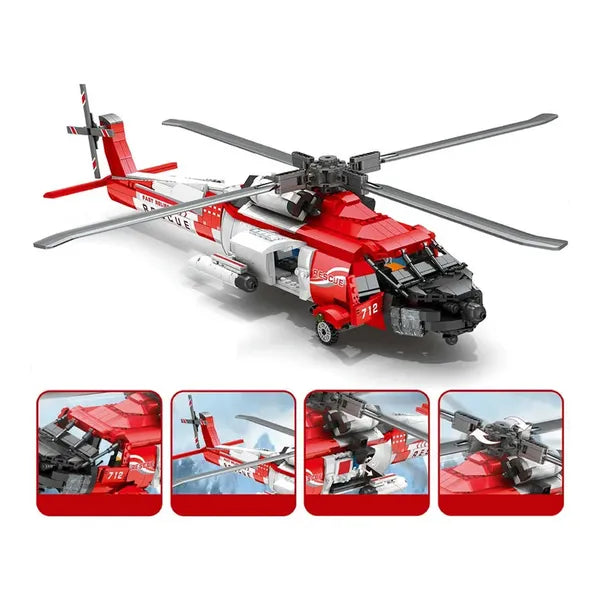 1137 darabos Sikorsky Jayhawk mentőhelikopter technikai építőkészlet