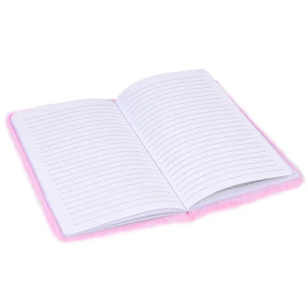 Unikornisos plüss titkos napló 22×16 cm, 80 lap, rózsaszín csillámos
