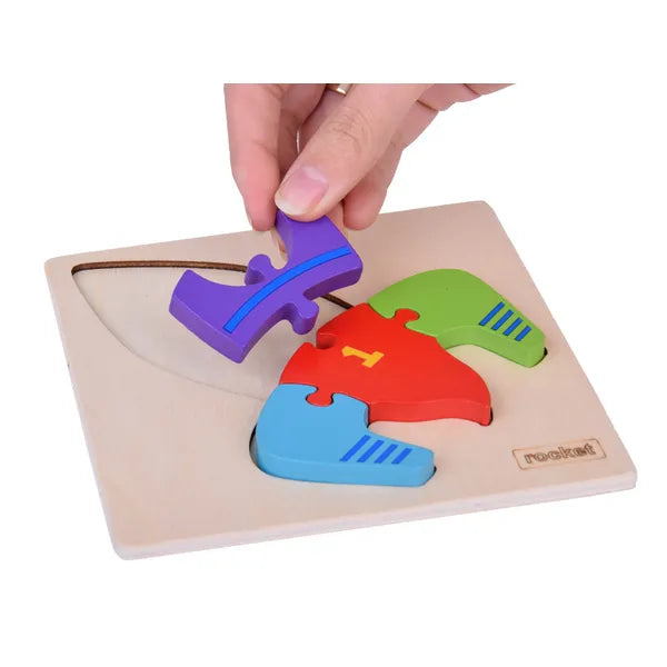 Fa 3D rakéta kirakó Montessori logikai játék, 7 részes
