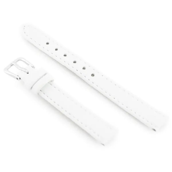 Fehér valódi bőr óraszíj 12 mm szélességgel