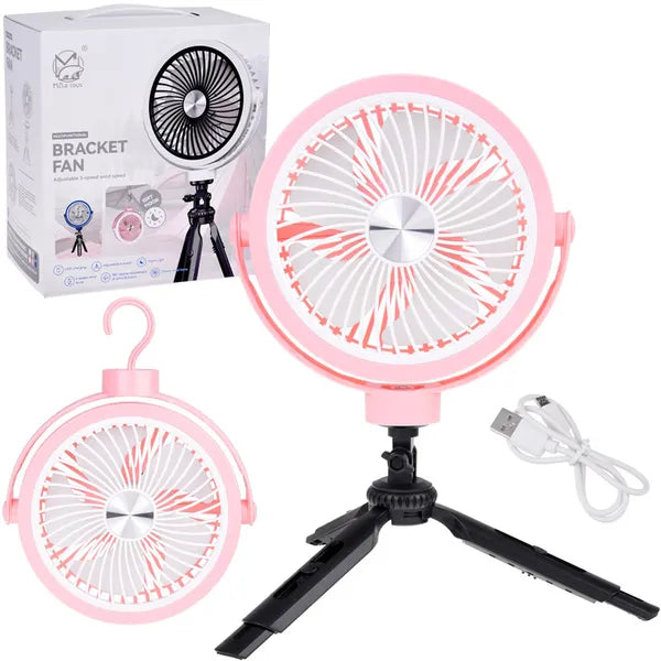 Halk USB asztali ventilátor 360° forgatással, 3 fokozat, rózsaszín