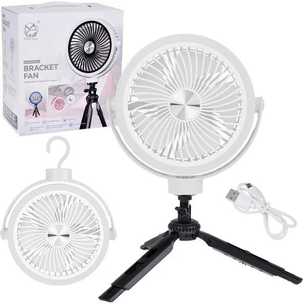 Halk mini USB asztali ventilátor 3 sebességgel, 360°-ban forgatható, fehér