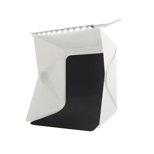 Árnyékmentes fotósátor 20 LED-es csíkkal, USB, 24×22×24 cm