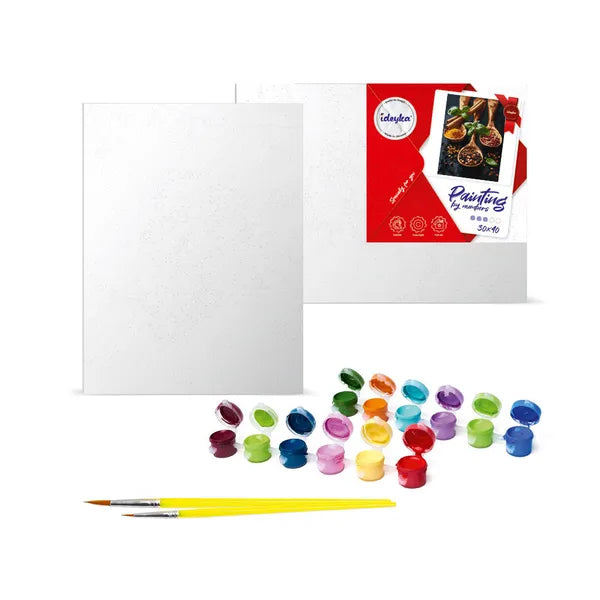 Számfestő készlet 30×40 cm – ínyenc fűszerek motívum, ecsetekkel