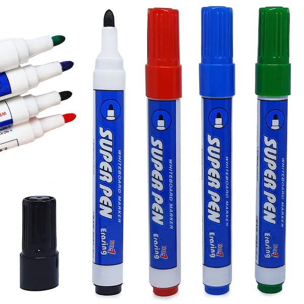 Tartós szárazon törölhető táblamarker készlet, 4 szín, 2 mm, tok