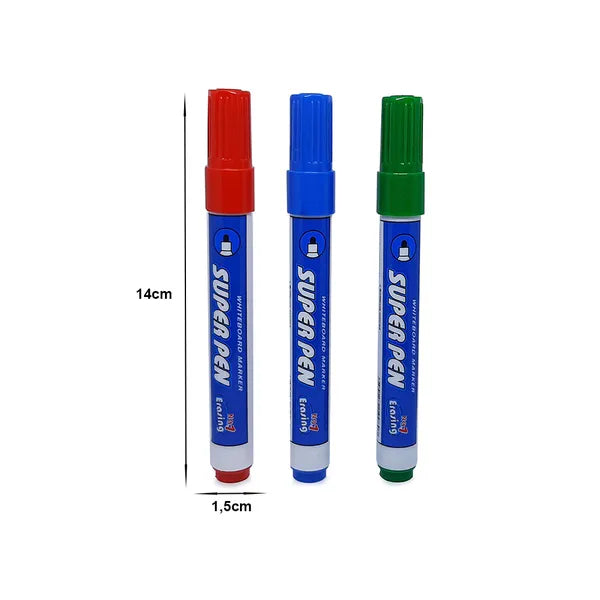 Tartós szárazon törölhető táblamarker készlet, 4 szín, 2 mm, tok