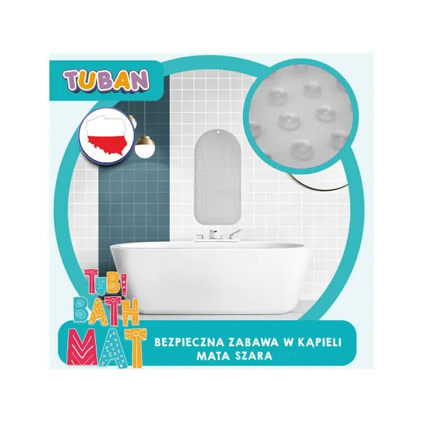 Tuban csúszásgátló fürdőszőnyeg szürke, 70×35 cm, ftalátmentes
