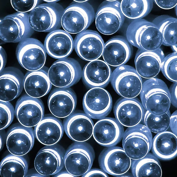 120 LED hideg fehér fényfüzér, 9 m, elemes, IP44, 8 program, távirányító