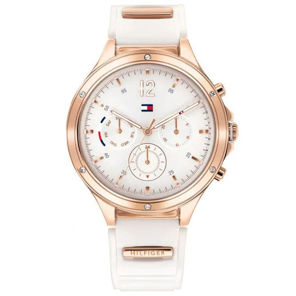 Tommy hilfiger eve női karóra - rozé arany, fehér szíj