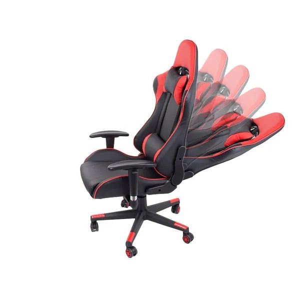 Piros gamer vödörüléses forgószék, 2D karfákkal, 160° döntéssel, 180 kg