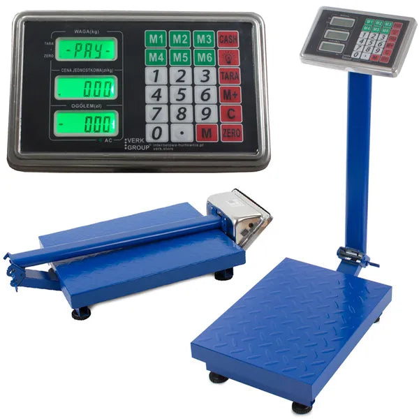 100 kg-os árazós platformmérleg LCD kijelzővel, akkumulátoros